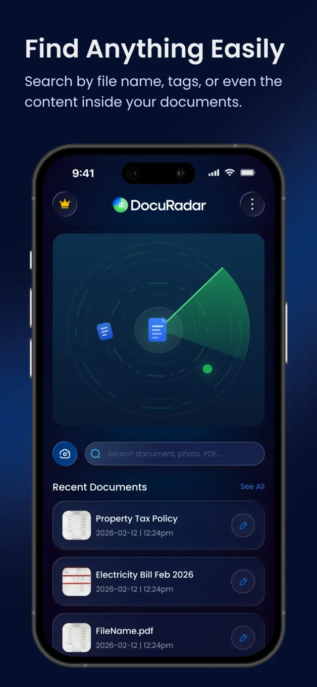 Searching the text inside scanned documents in DocuRadar